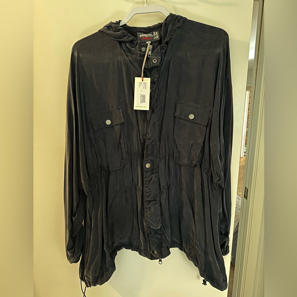 Johnny was Pete and Greta blue Zuma utility jacket size s nwt